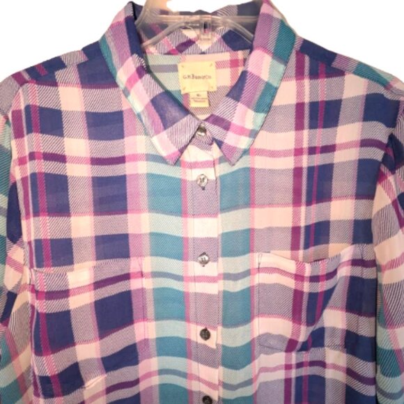 G.H. Bass & Co. Vintage Long Sleeves Blouse Top Size XL - Picture 3 of 5